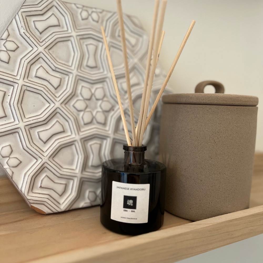 Vila Hermanos Japanese Kyandoru Meditation Reed Diffuser 3.3 Fl Oz Black